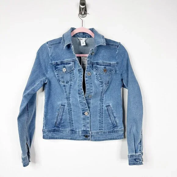 NWT White House Black Market Slim Trucker Denim Jacket Sorelle Original #A1711 - Picture 5 of 12